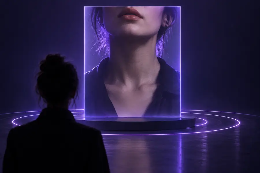 Ilustración que representa un retrato seleccionado como imagen de origen para un presentador