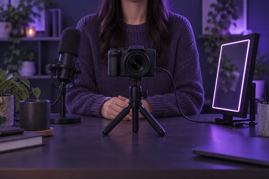 Imagen de referencia para revisar una composición en la que se habla directamente a la cámara