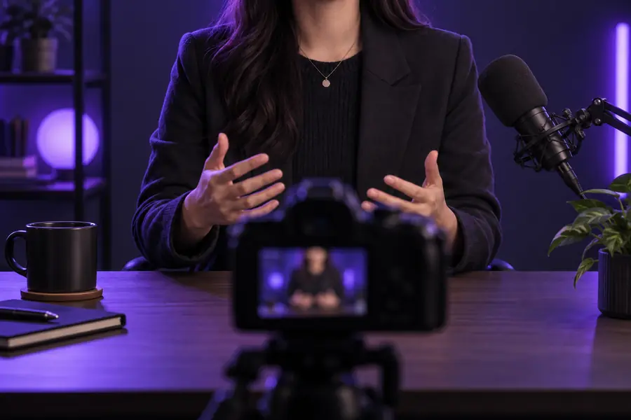 Illustrative starting point for a direct-to-camera talking head video