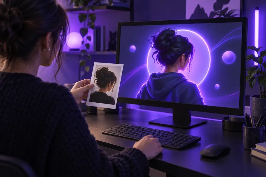 Illustration eines browserbasierten Talking Head-Videobilds